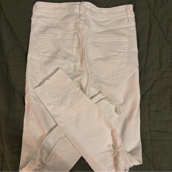 White High Rise Ripped Skinny Jeans - Picture 4 of 4